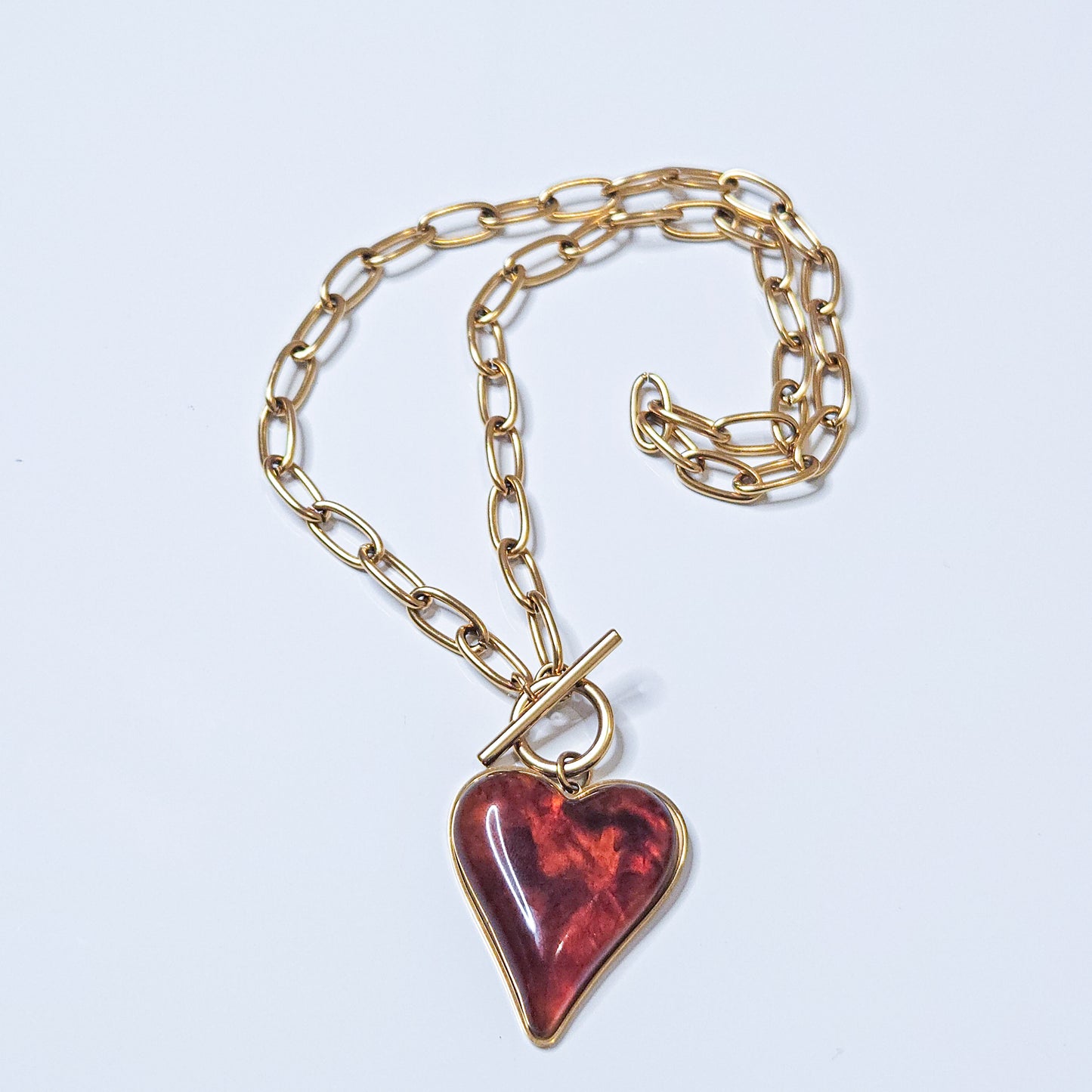 Collier coeur marron chaud Lovéa