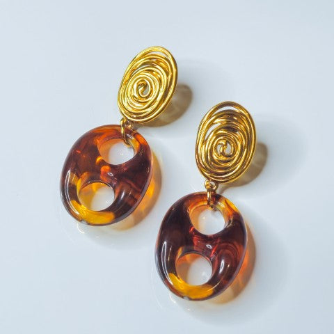 Boucles d'oreilles Léonore marron
