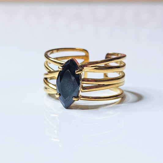 Bague Marquise noire