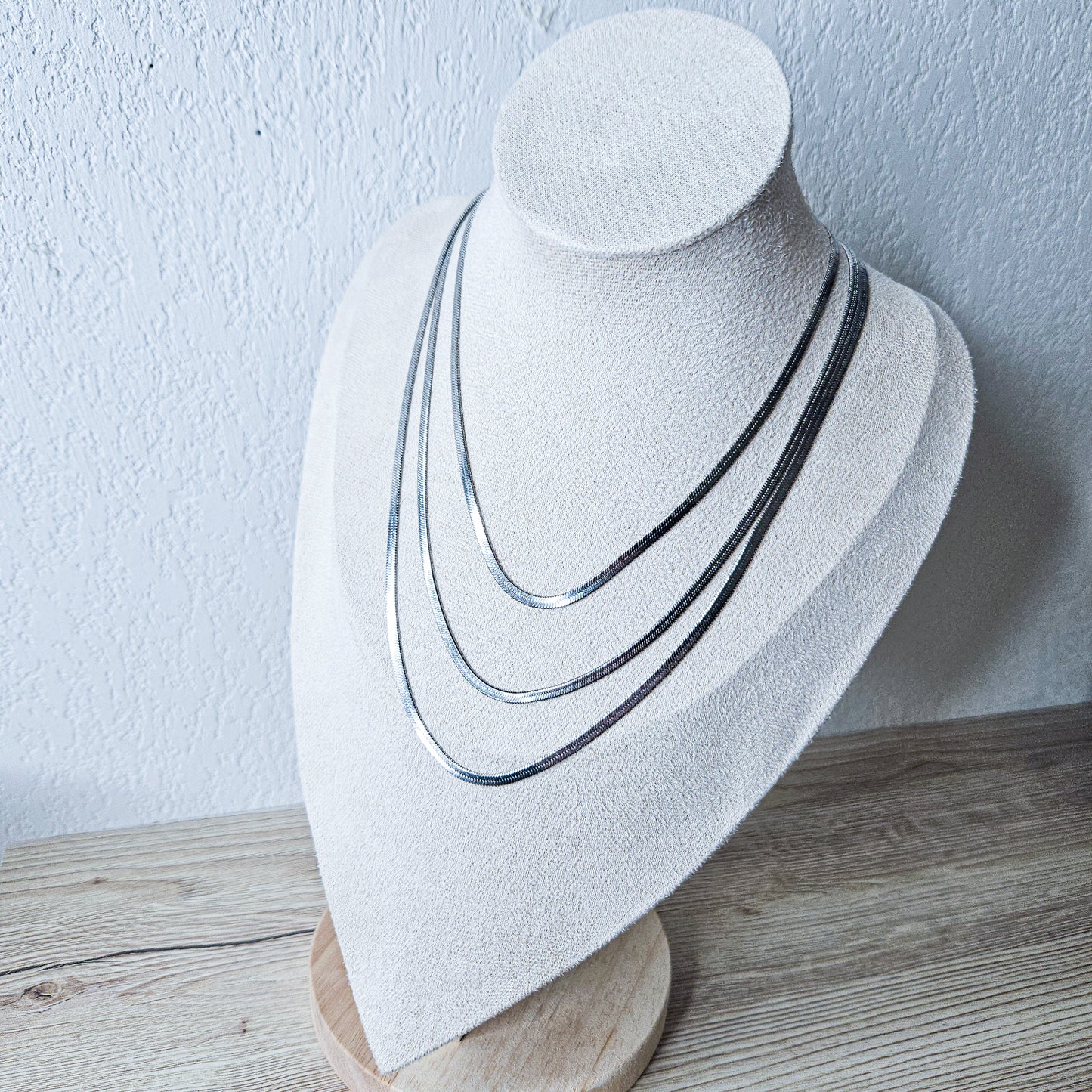 Collier trio Sylvia argenté