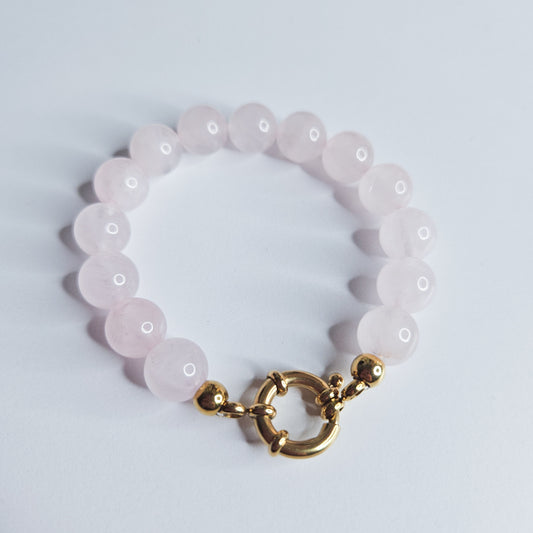 Bracelet Quartz rose doré - amour, douceur, apaisement