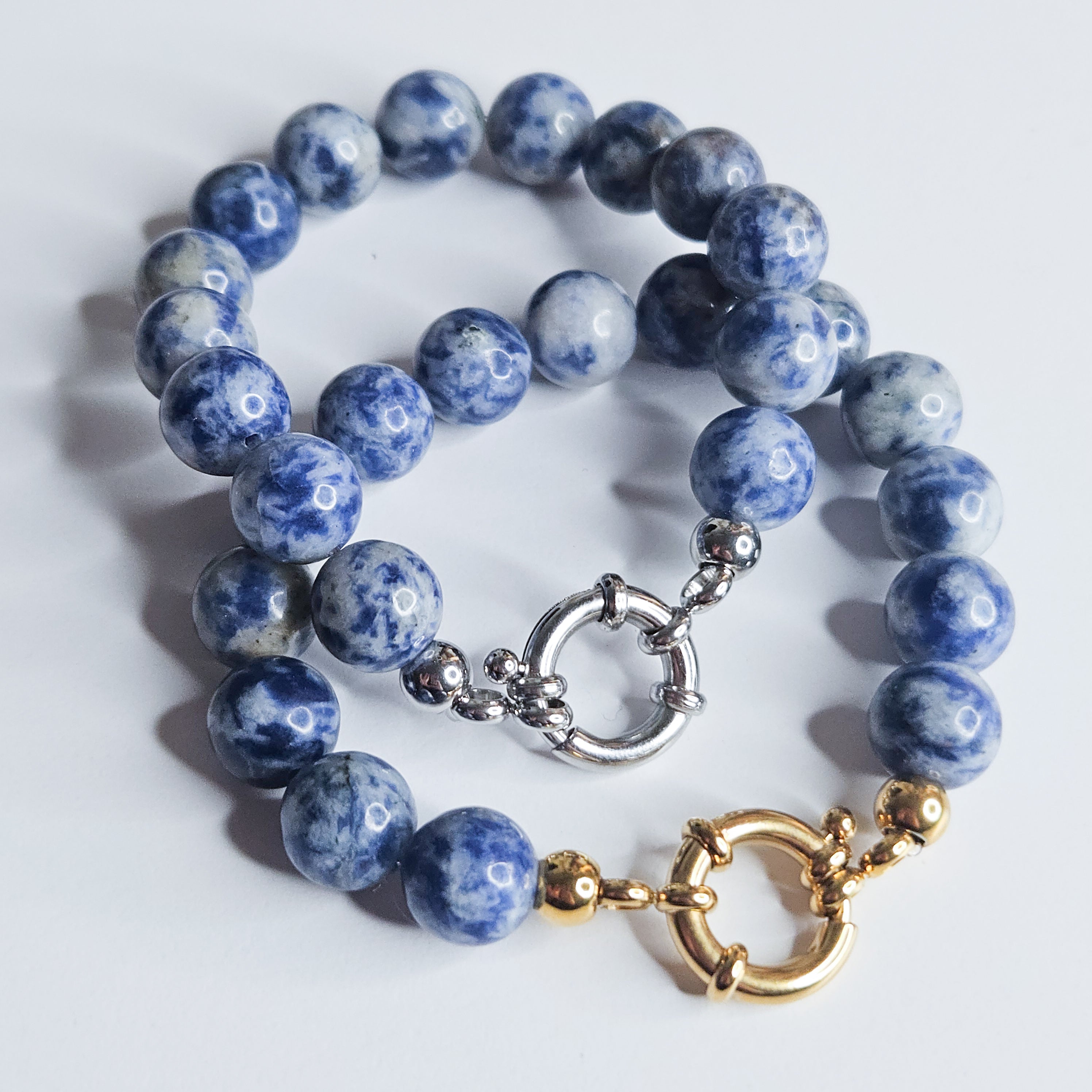 Bracelet Sodalite argenté- calme, clarté mentale, équilibre