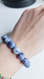 Bracelet Sodalite doré - calme, clarté mentale, équilibre