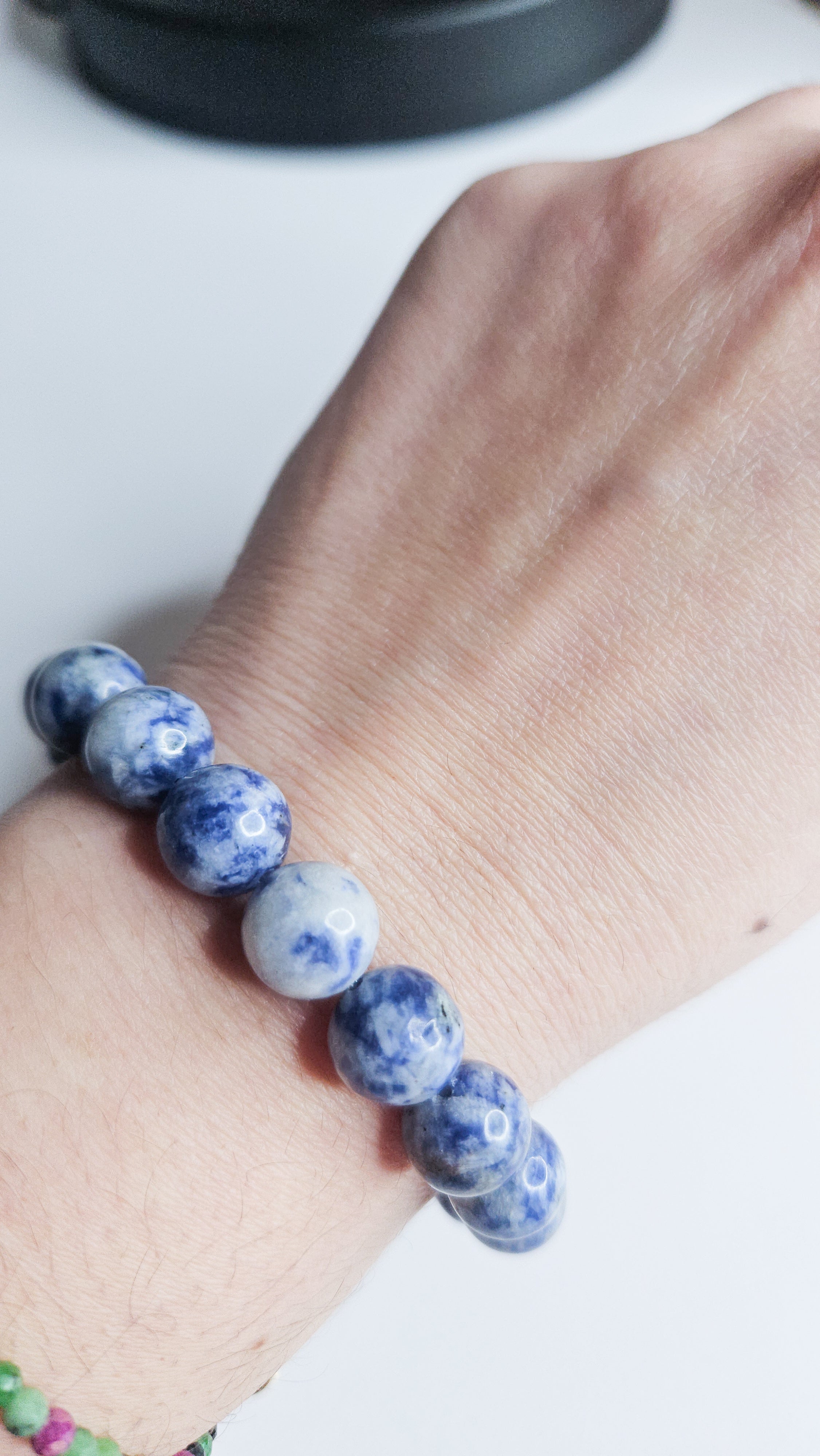 Bracelet Sodalite argenté- calme, clarté mentale, équilibre