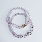 Bracelet argenté Fluorite violette  - clarté mentale, concentration, apaisement