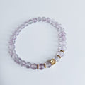 Bracelet doré Fluorite violette  - clarté mentale, concentration, apaisement