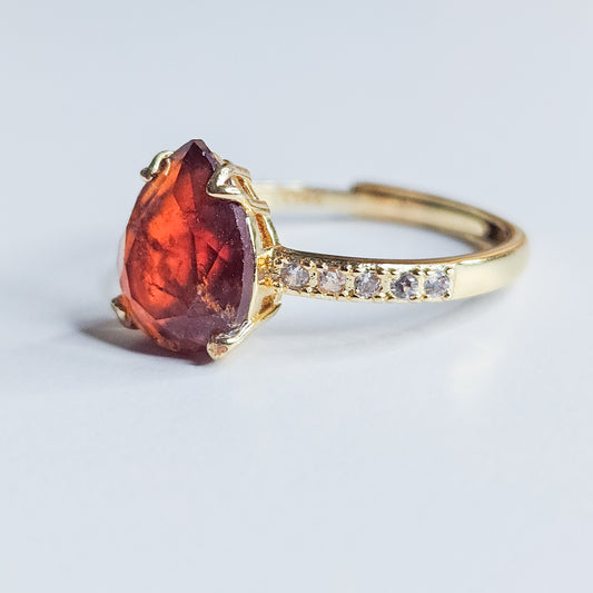 Bague goutte Grenat