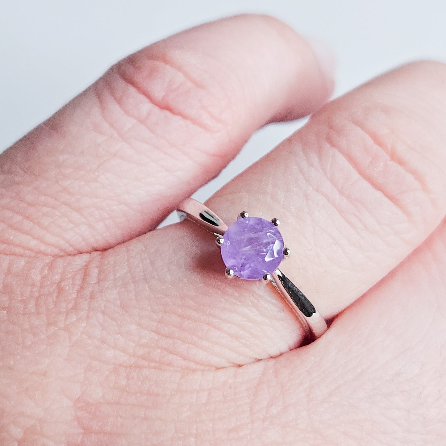 Bague solitaire Améthyste