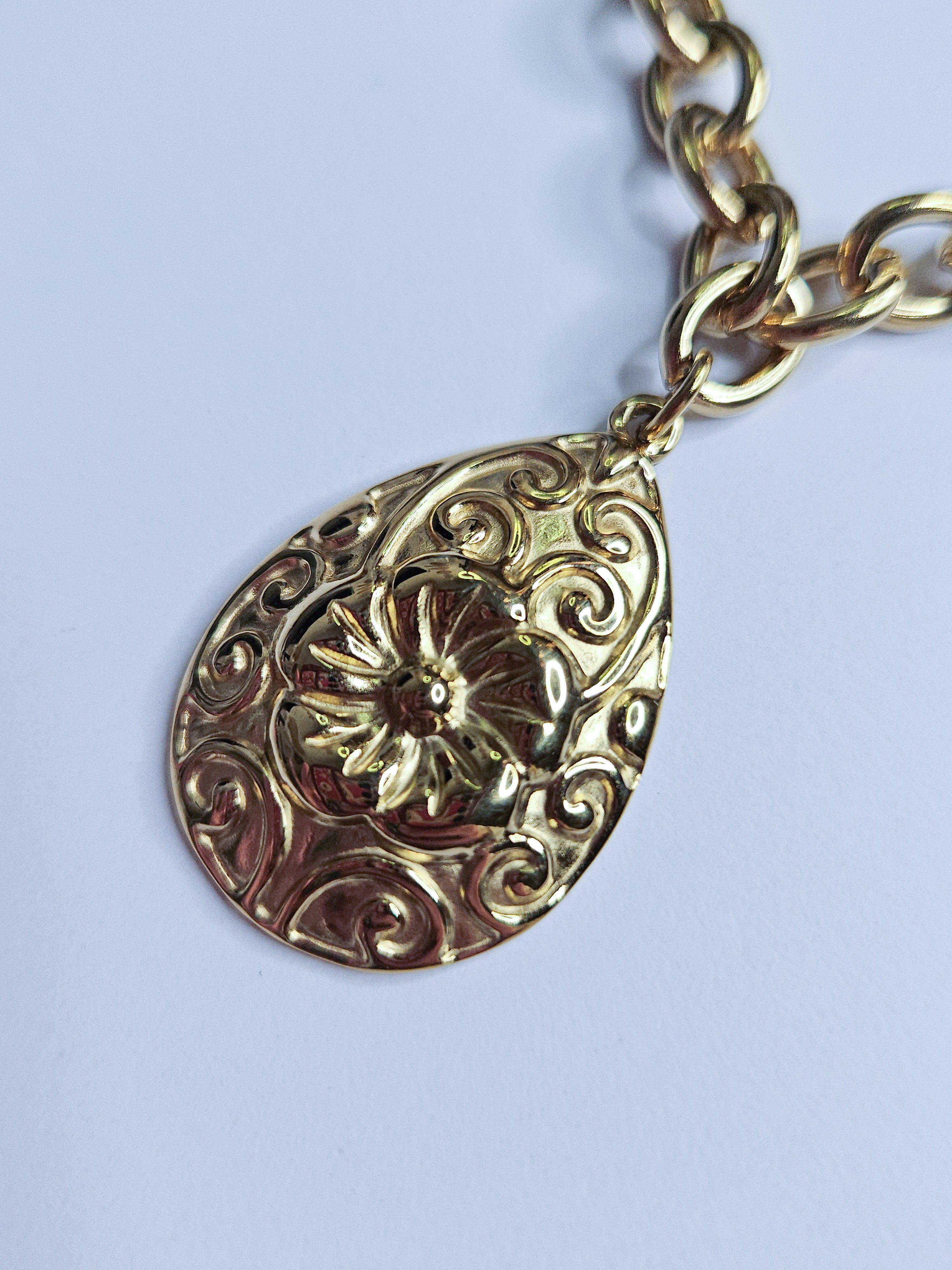 Collier Loïs dorée perles marbrées