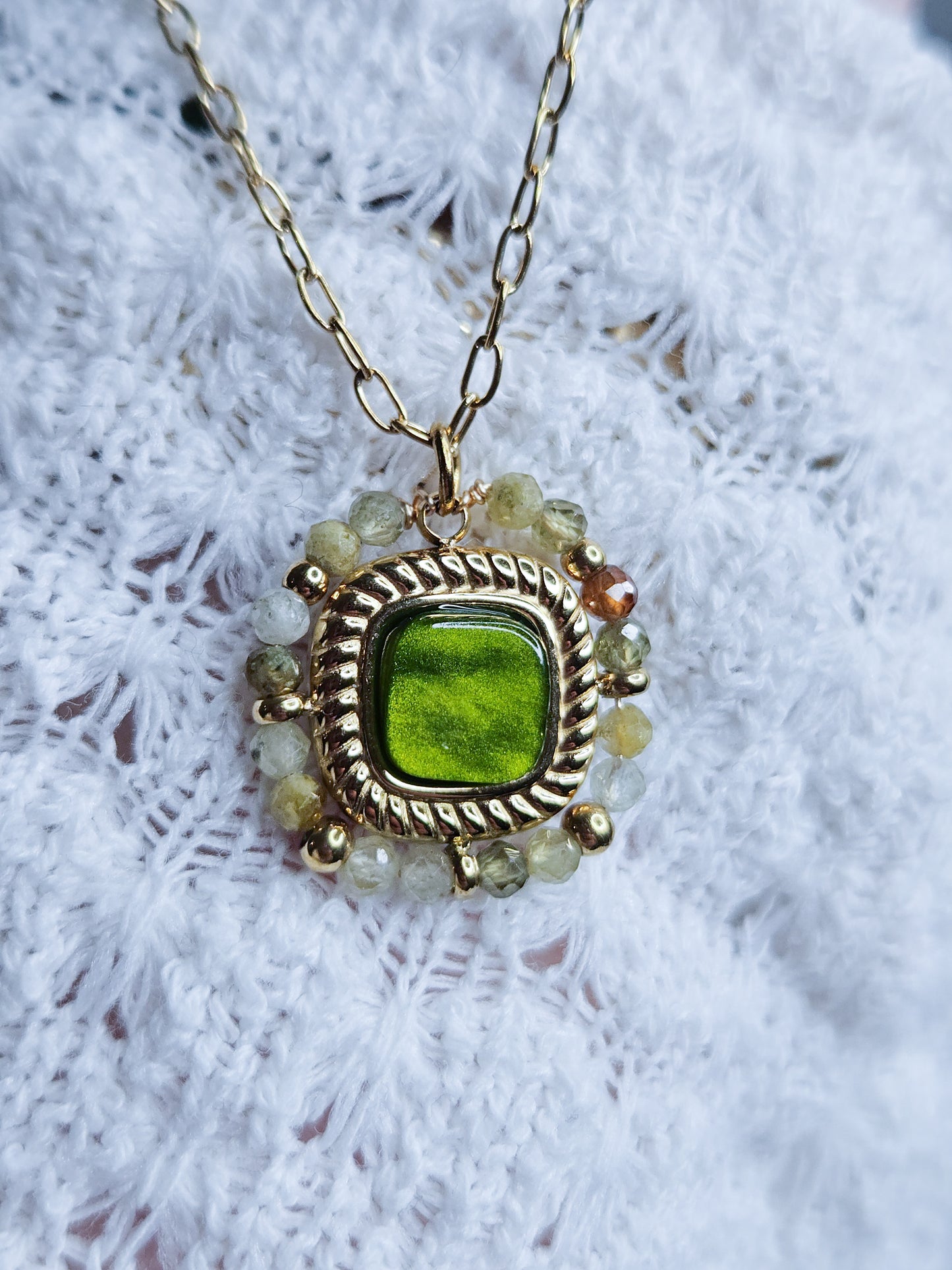 Collier multi rangs Britney Vert