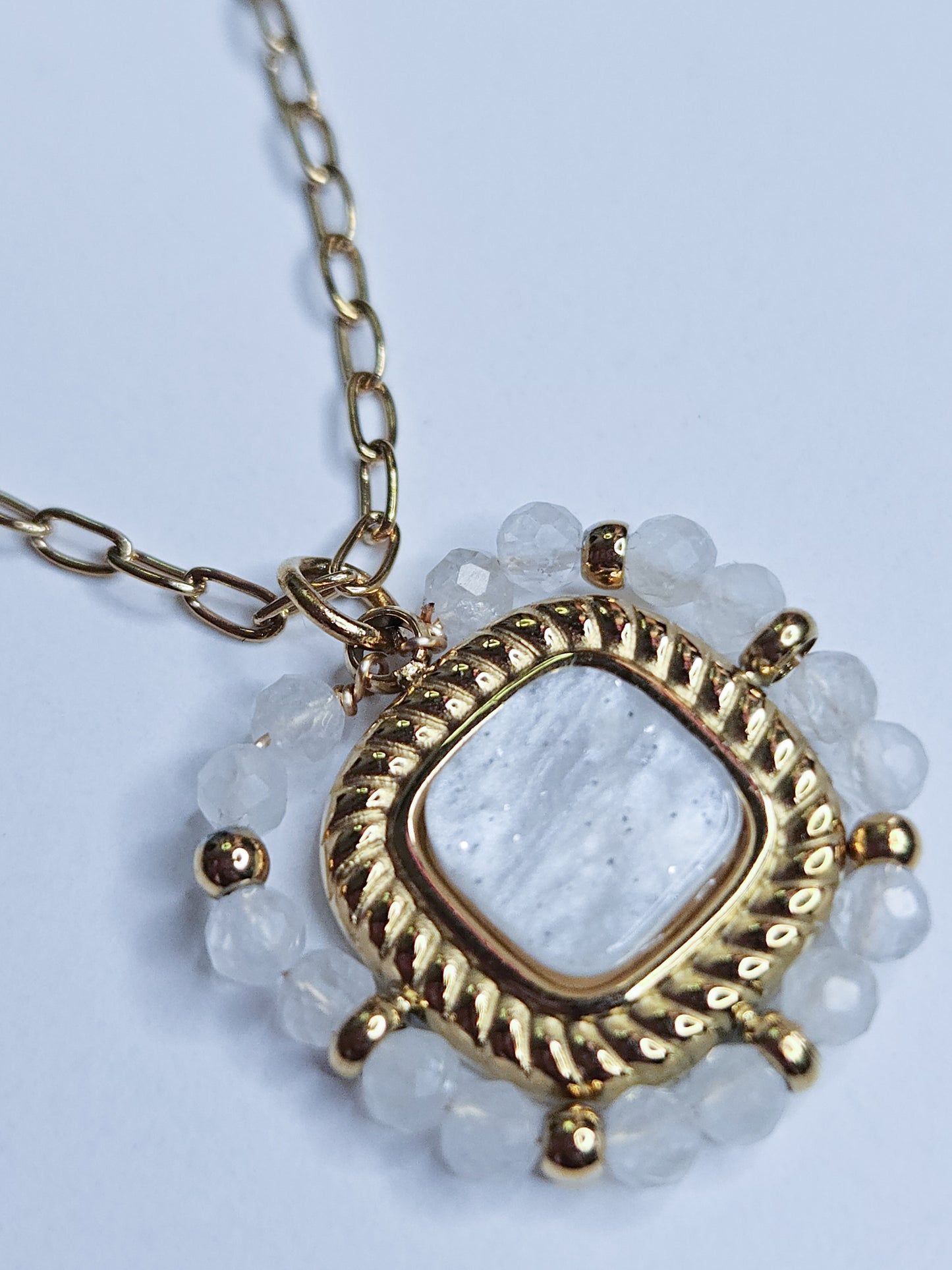 Collier multi rangs Britney blanc