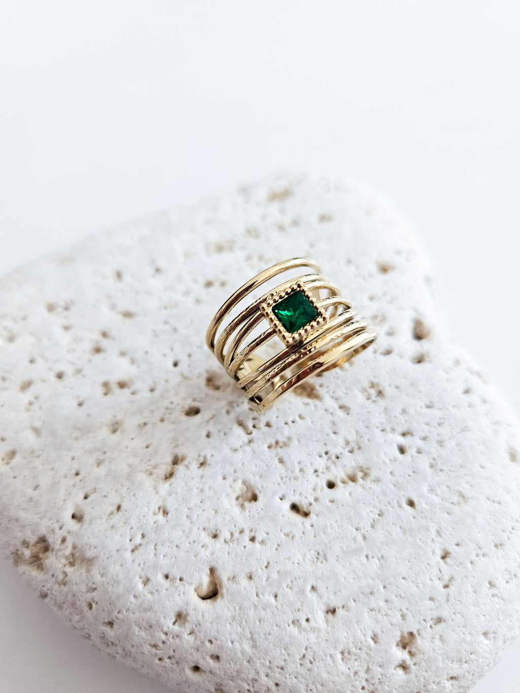 Bague réglable Carrie verte
