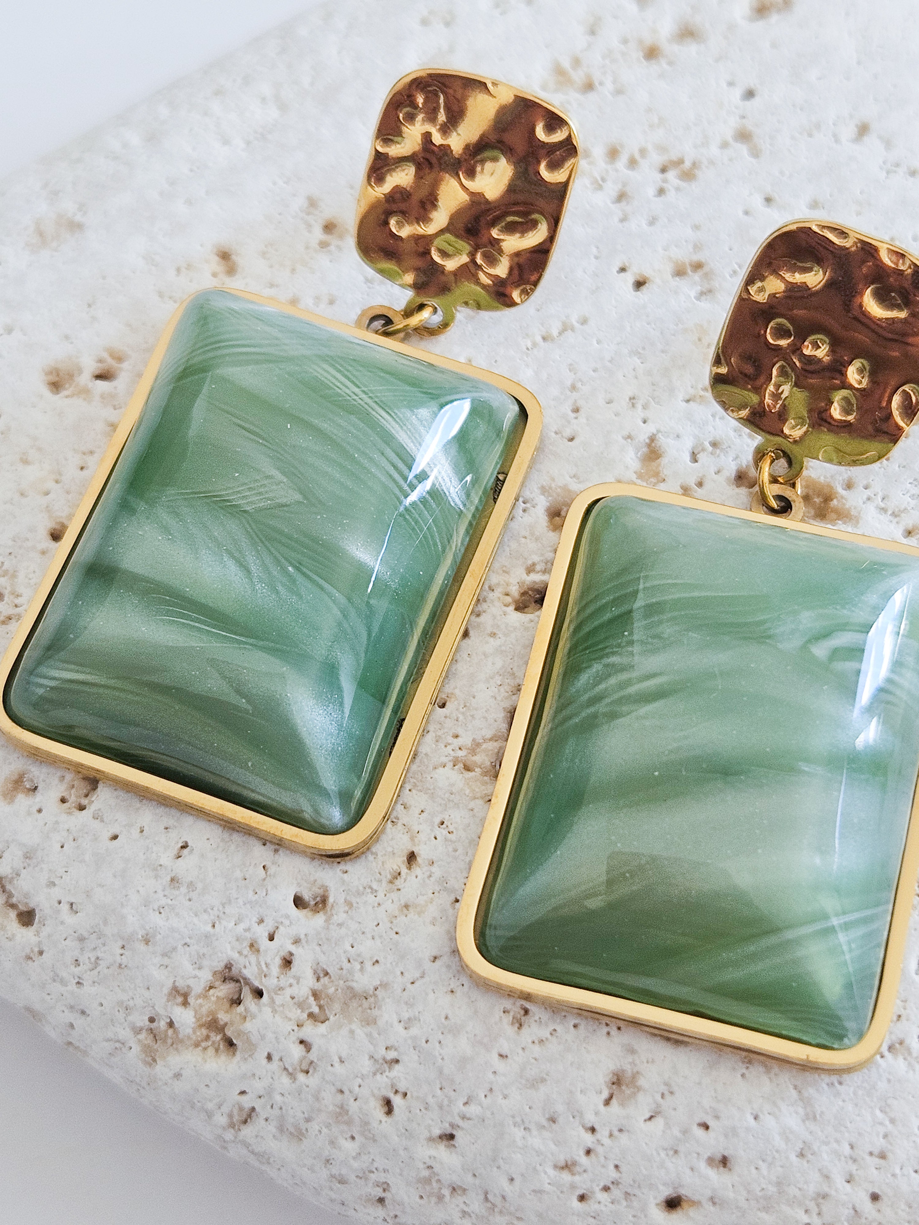 Boucles d’oreilles vertes Victoria