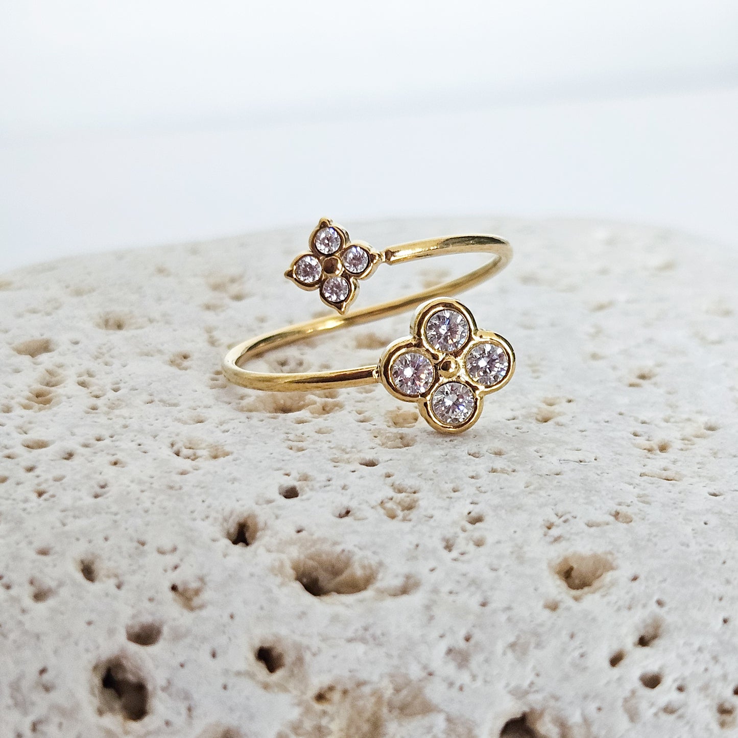 Bague MAYA fleurs et strass