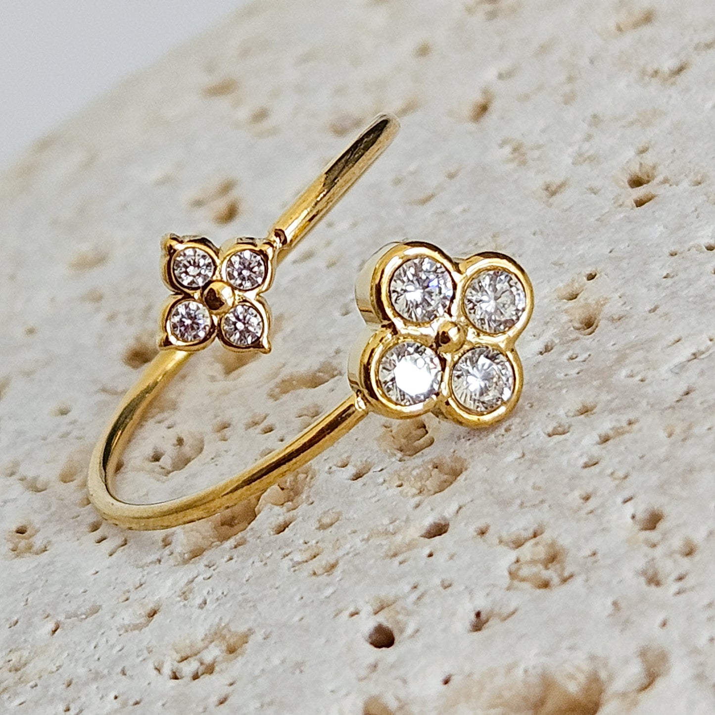 Bague MAYA fleurs et strass