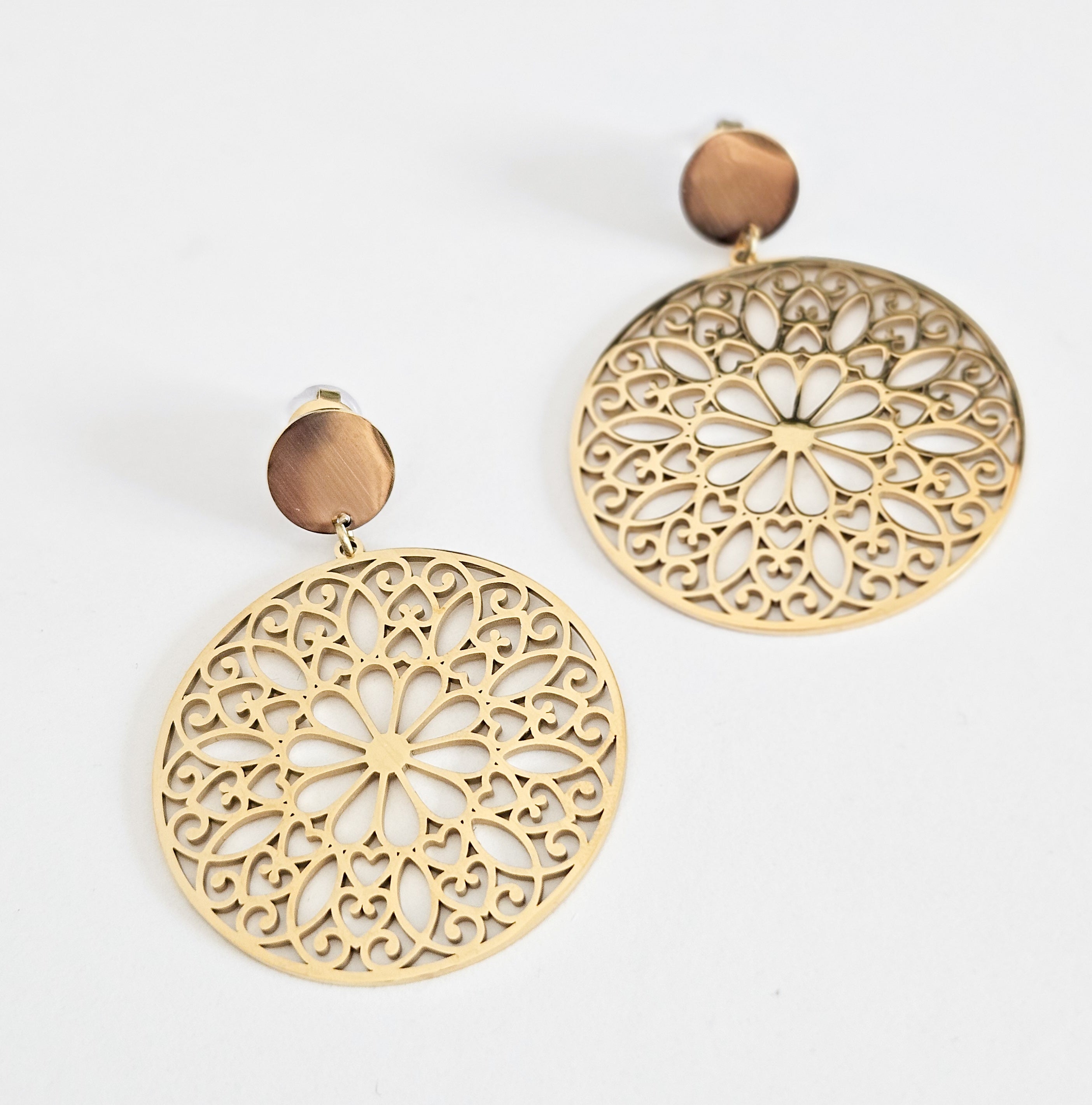 Boucles d’oreilles ROSACE dorées