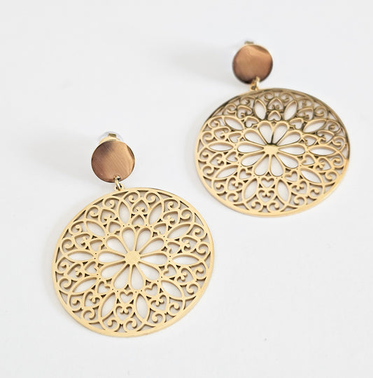 Boucles d’oreilles ROSACE dorées