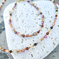 Parure dorée  pierres multicolores en acier inoxydable