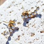 Boucles d’oreilles dorées en acier inoxydable perles longues Maé