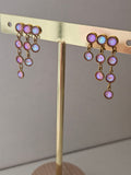 Boucles d’oreilles dorées en acier inoxydable pendants cristaux Adelaïde rose