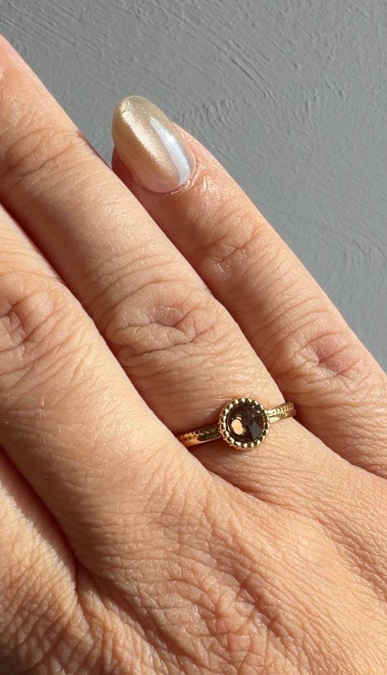 Bague dorée Armance topaze cristaux Swarovski®