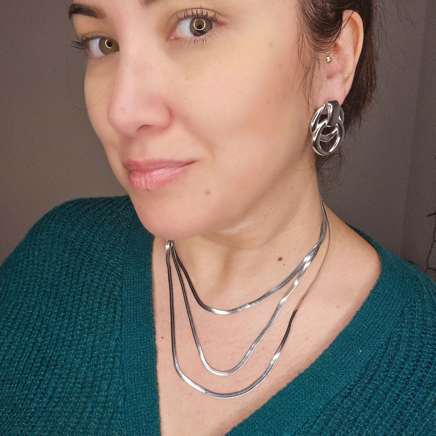 Collier trio Sylvia argenté