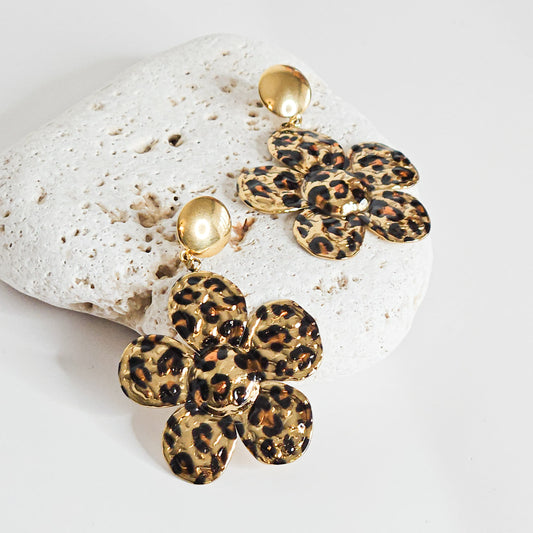 Boucles d’oreilles Noa léopard dorées