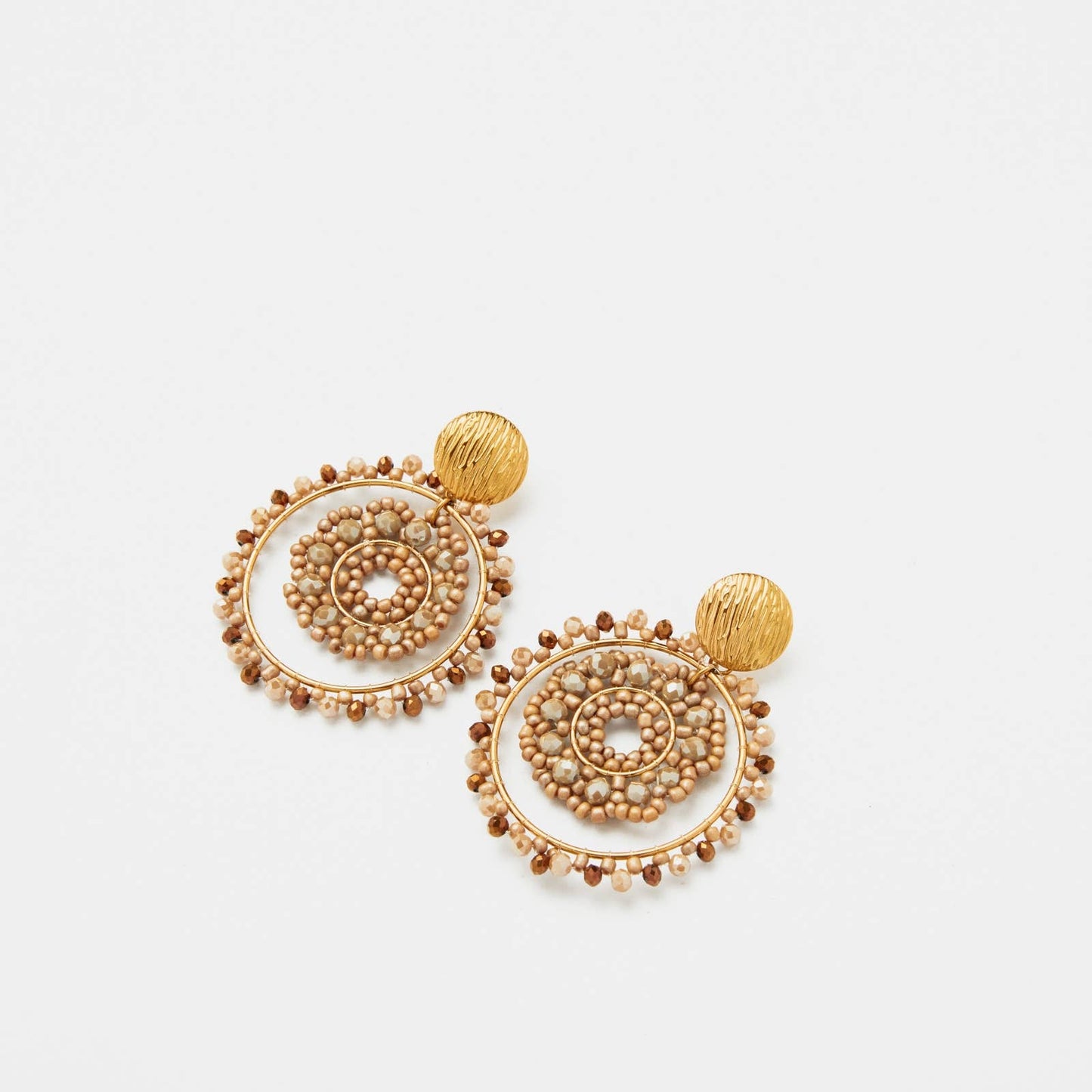 Boucles d'oreilles pendantes cercles Liza Marron