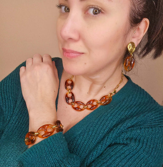 Collier Léonore marron