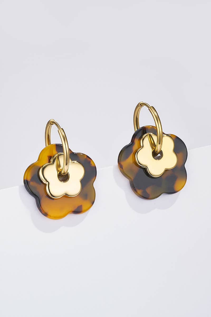 Stainless steel earrings 124RX292: CAMEL / 100% Acier inoxydable