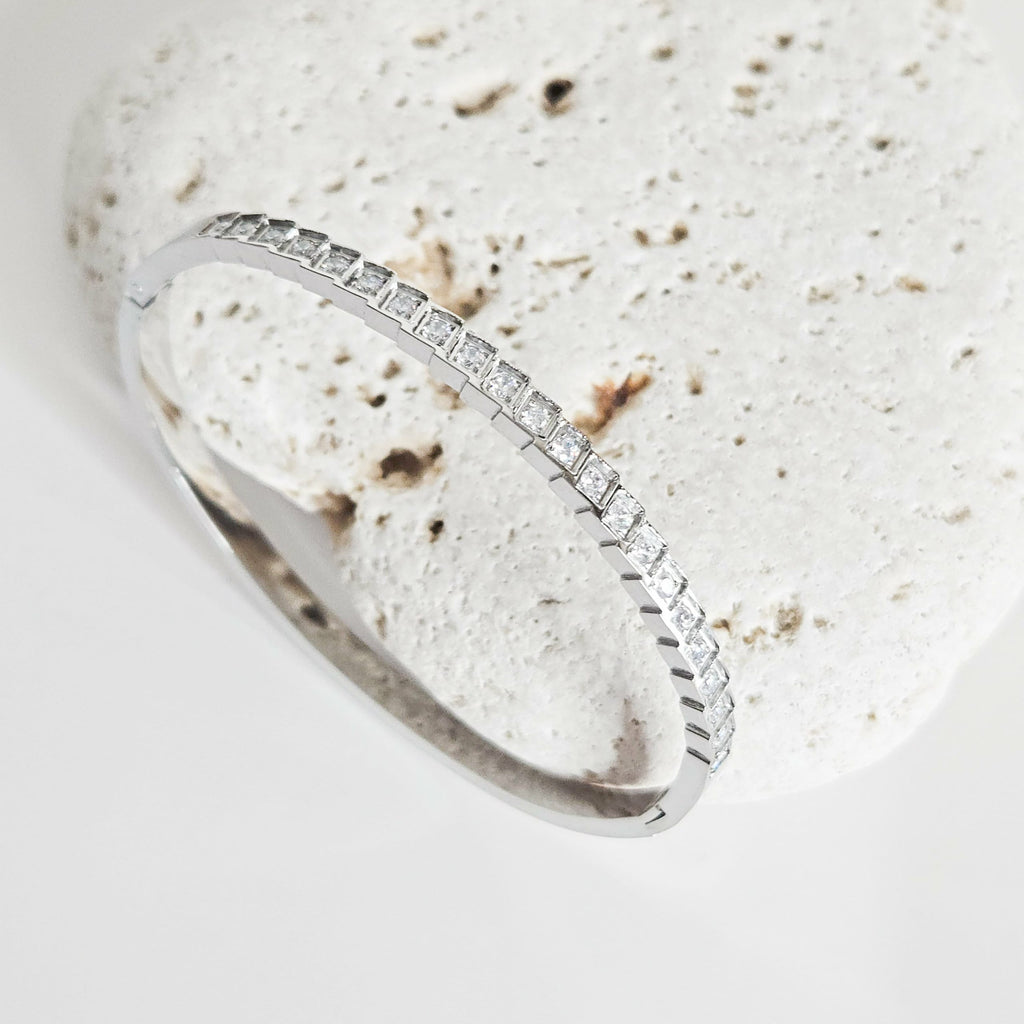Bracelet jonc Lexa argenté