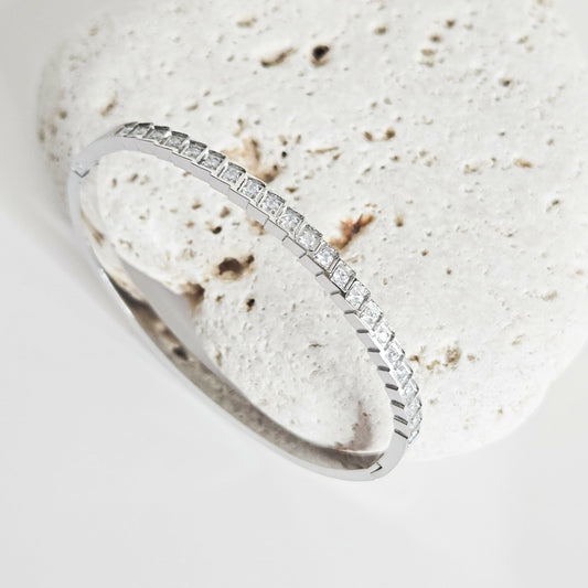 Bracelet jonc Lexa argenté