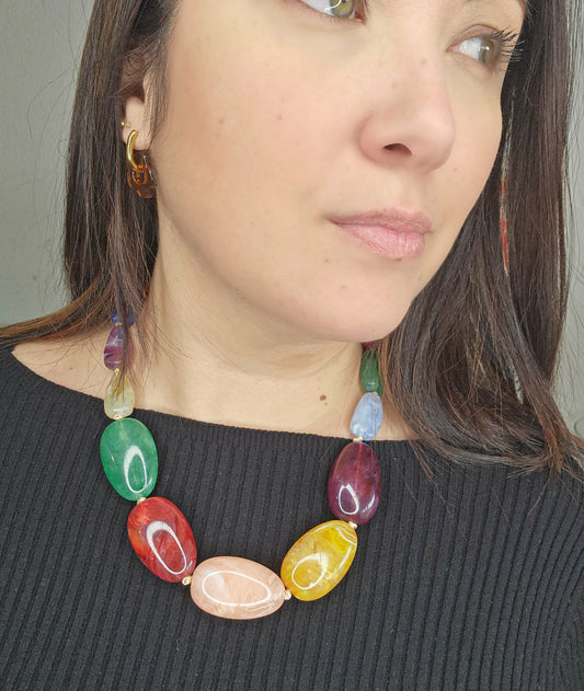 Collier Maria en résine colorée
