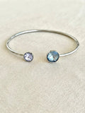 Bracelet jonc argenté Bettyna bleu denim cristaux Swarovski®