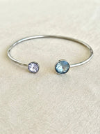 Bracelet jonc argenté Bettyna bleu denim cristaux Swarovski®