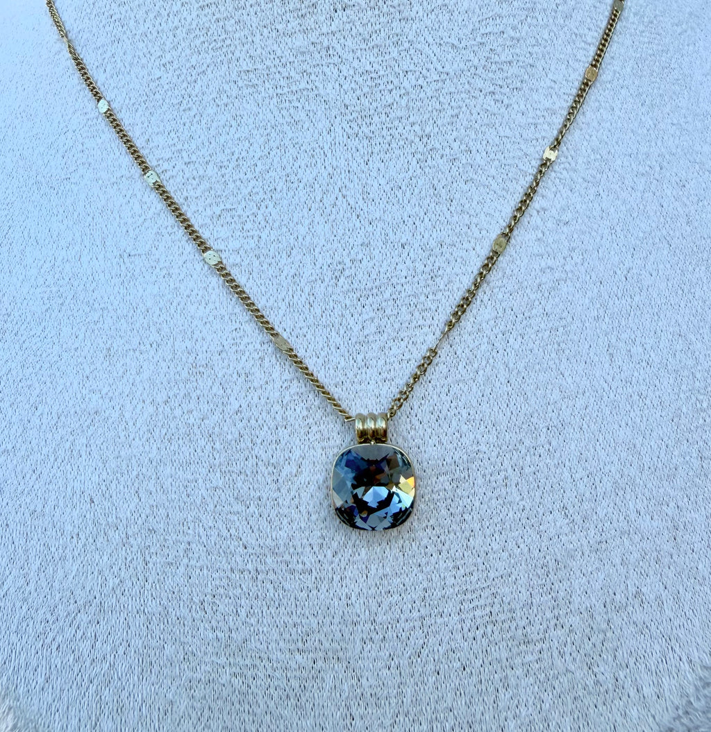 Collier doré Diamant black diamond cristaux Swarovski®