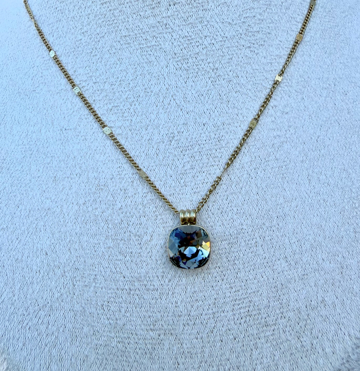 Collier doré Diamant black diamond cristaux Swarovski®