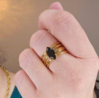 Bague Marquise noire
