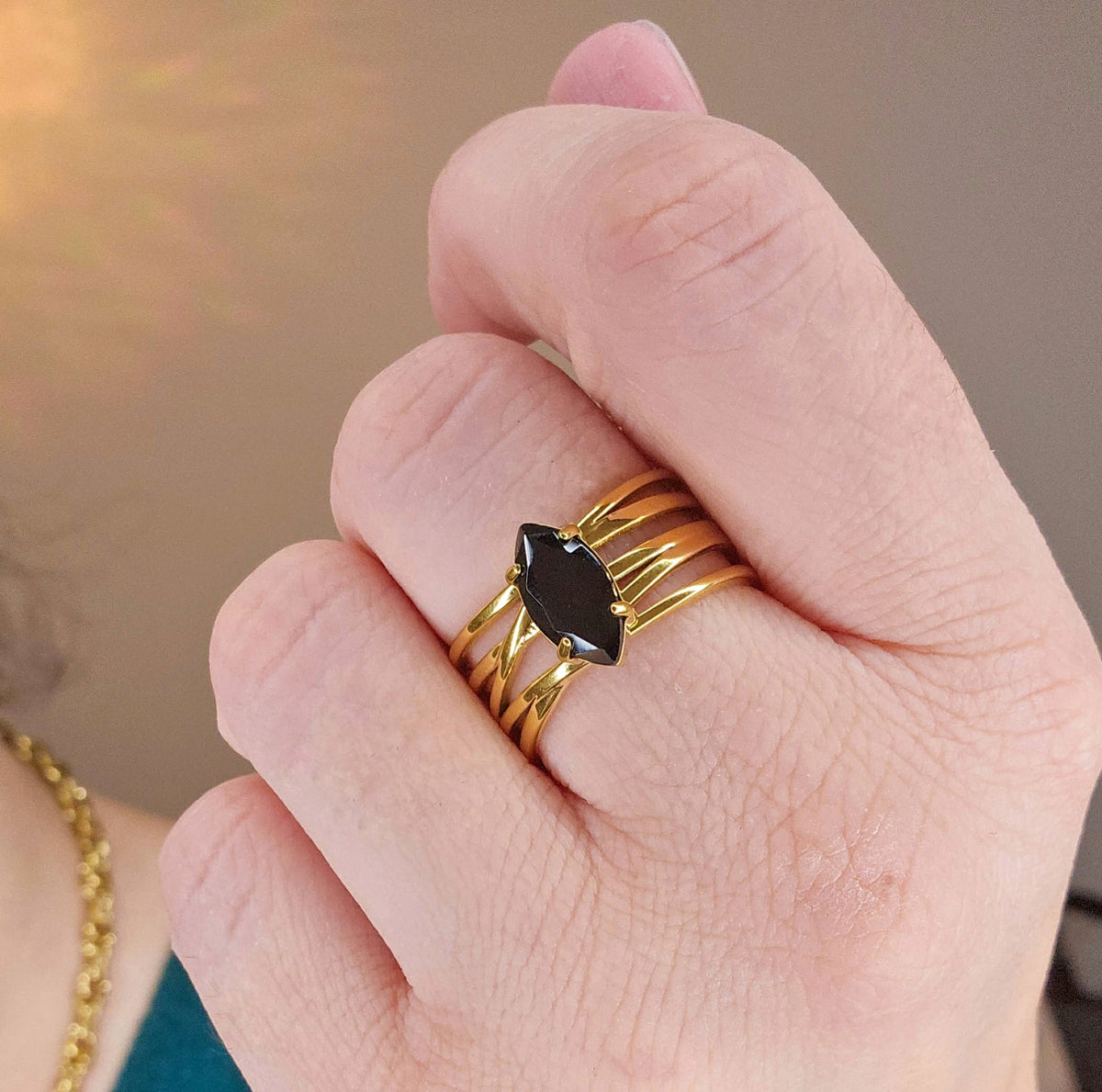 Bague Marquise noire