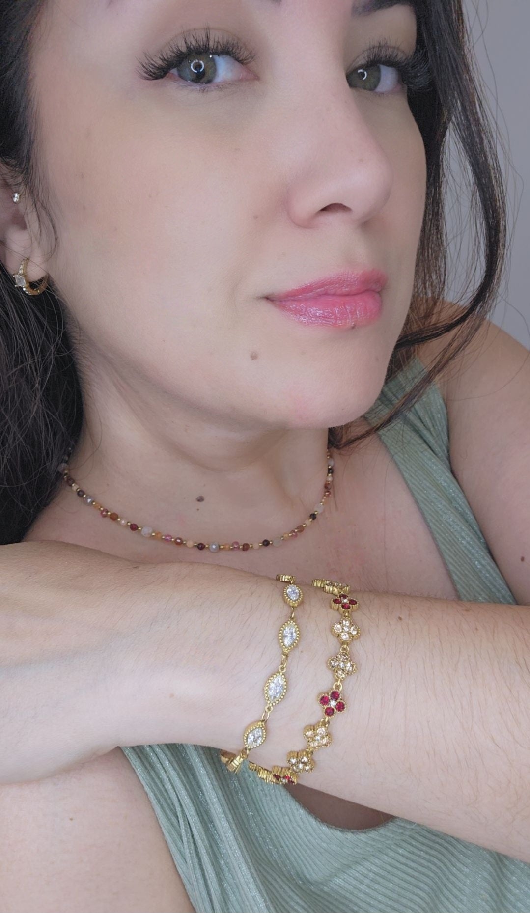 Bracelet cristaux blancs navette Paulette