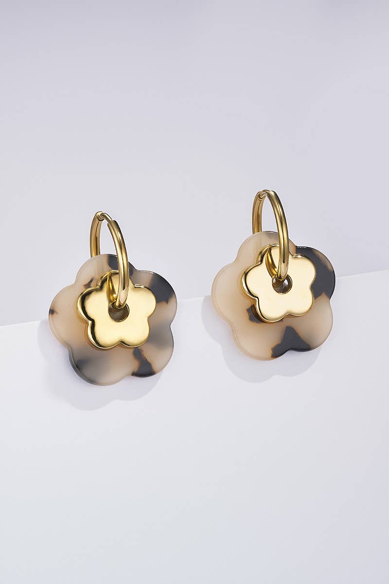 Stainless steel earrings 124RX292: CAMEL / 100% Acier inoxydable