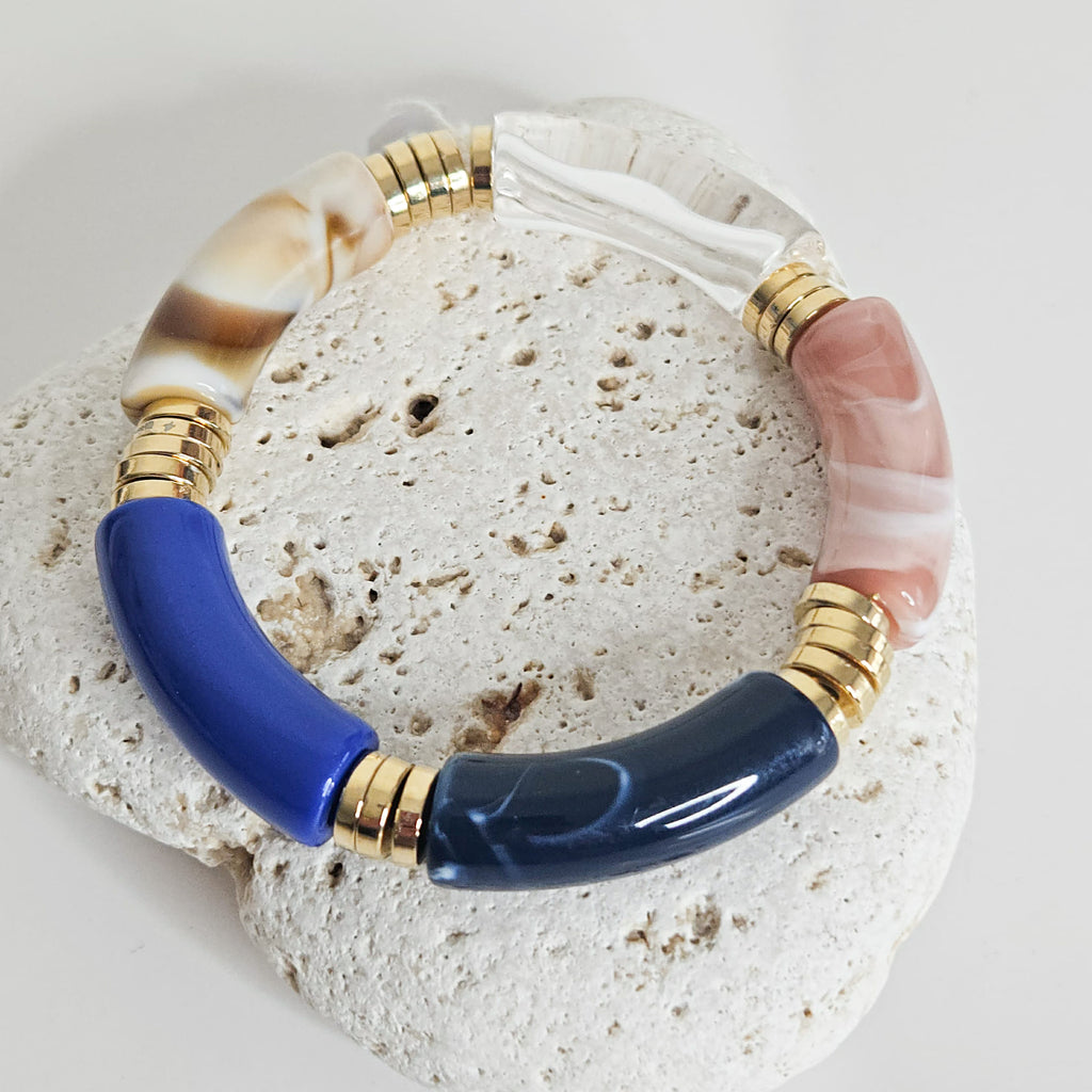 Bracelet Romy bleu élastique