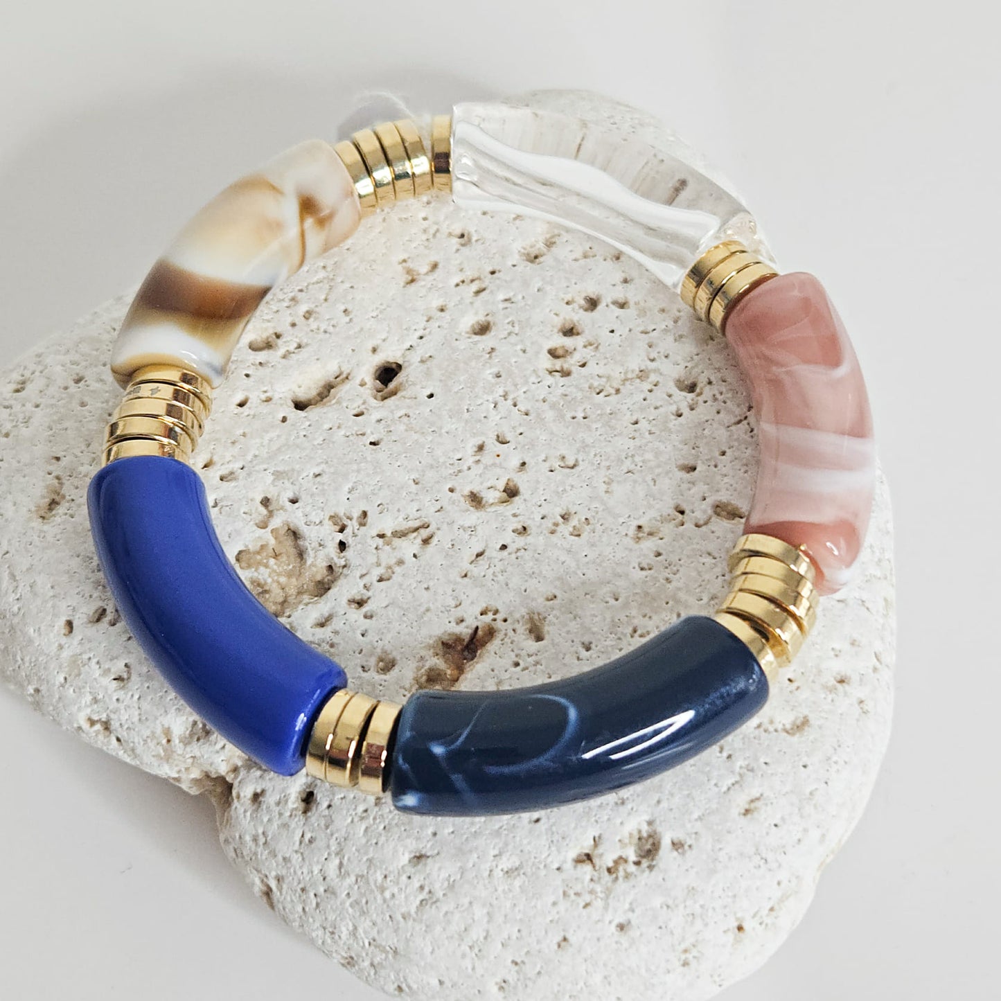 Bracelet Romy bleu élastique