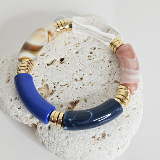 Bracelet Romy bleu élastique