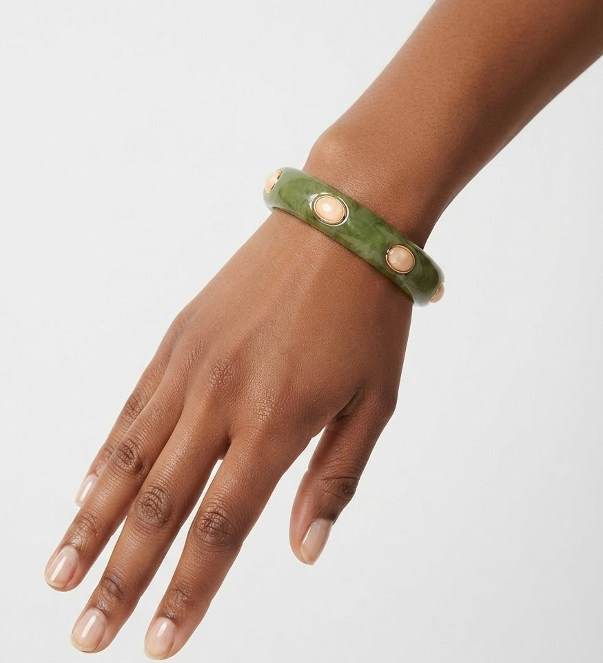 Manchette Sienna vert et crème