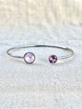Bracelet jonc argenté Bettyna lavande cristaux Swarovski®