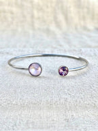 Bracelet jonc argenté Bettyna lavande cristaux Swarovski®