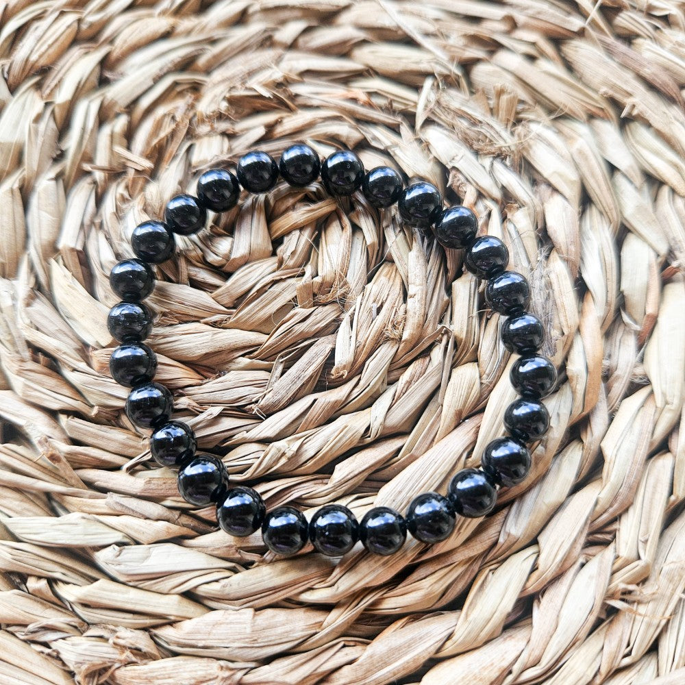 Bracelet en pierre de Obsidienne noire - Protection et ancrage puissant