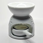 Brûleur Huile / fondant en céramique blanc avec chauffe plat