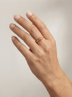 Bague dorée Armance corail cristaux Swarovski®